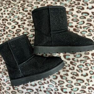 Bamboo rhinestones Black Sparkly Boots